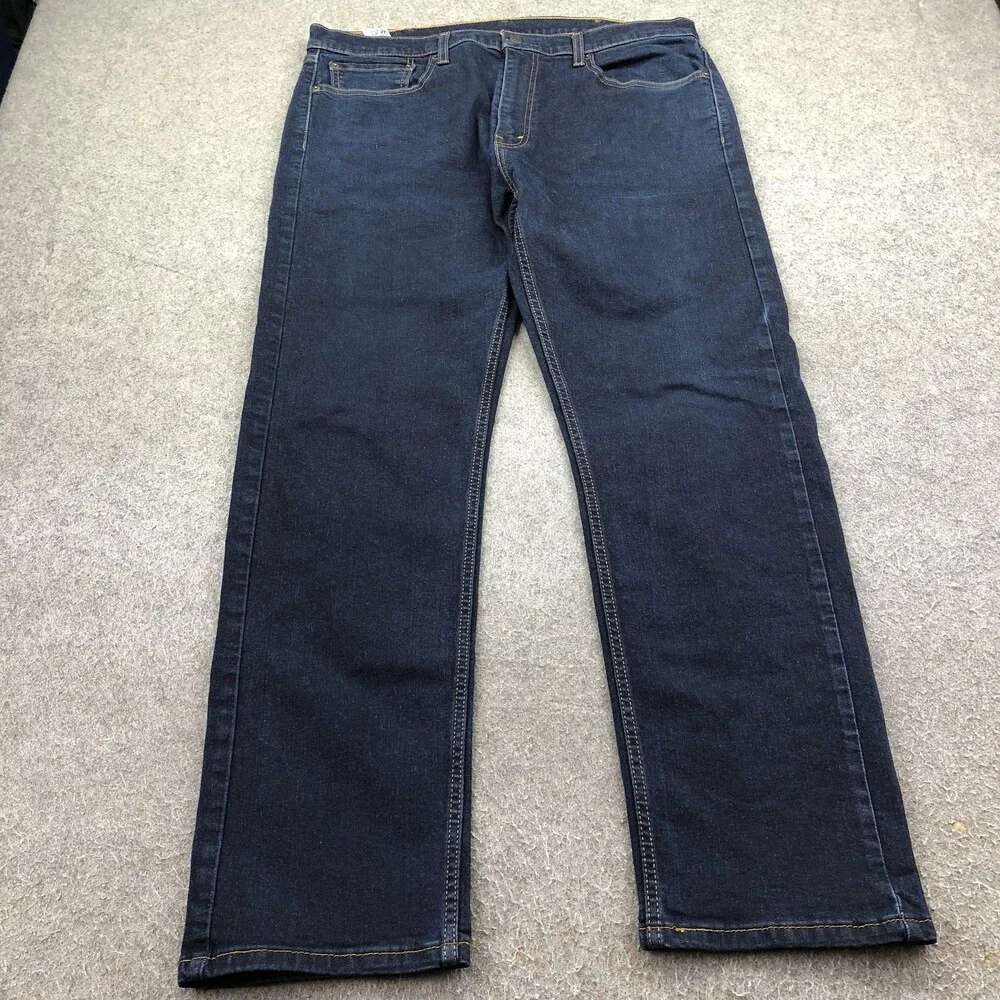 Levis 506 Jeans Mens 38x32 Blue Dark Wash Regular Straight Denim Pants Casual